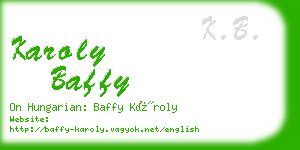 karoly baffy business card